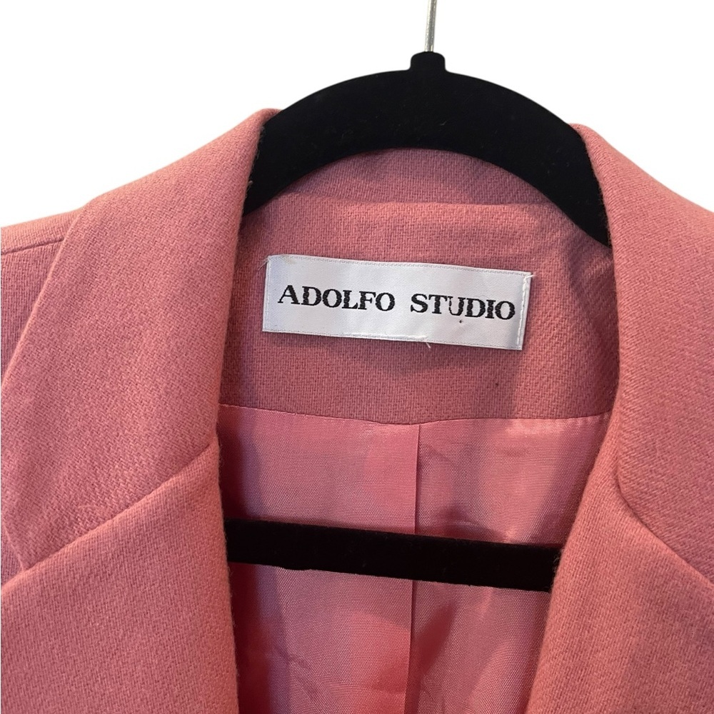 Adolfo Studio Women’s One Button Wool Pink Lined Blazer Size: 6 - Picture 5 of 5